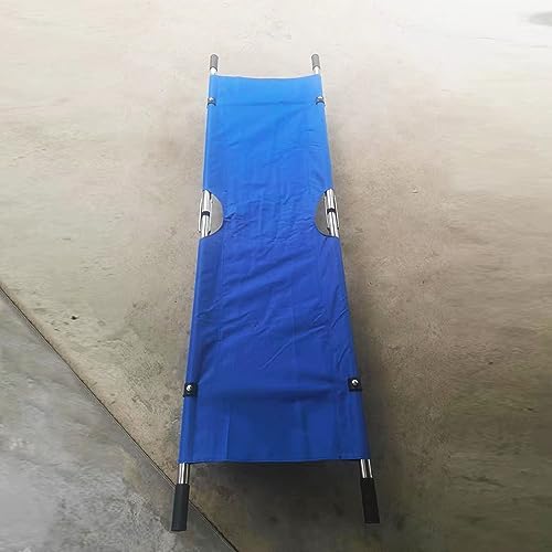 Folding Medical Stretcher, Stainless Steel Stretcher Portable, Blue First Aid Stretcher, Patient Transfer Backboard Immobilization, Multi Purpose Home, for Accident Rescue