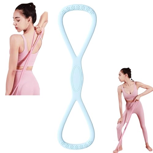 Resistance Bands with Handles,Figure 8 Resistance Band Elastic Fitness Bands Exercise Band for Home Yoga Gym Workout - color: Blue-35LB
