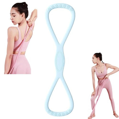 Resistance Bands with Handles,Figure 8 Resistance Band Elastic Fitness Bands Exercise Band for Home Yoga Gym Workout - color: Blue-35LB