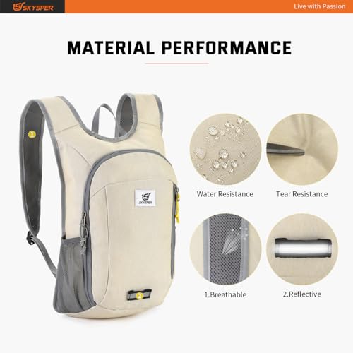 SKYSPER Small Daypack 10L Hiking Backpack Packable Lightweight Travel Day Pack for Women Men - color: Cream, size: 10l