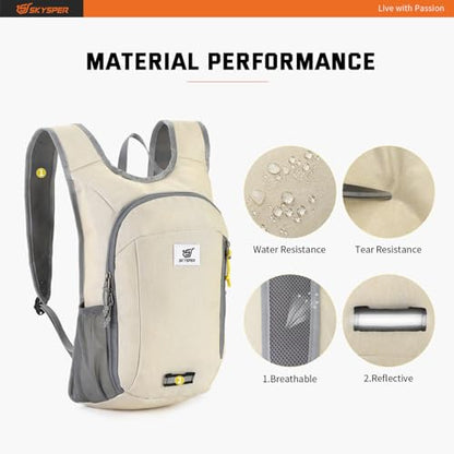SKYSPER Small Daypack 10L Hiking Backpack Packable Lightweight Travel Day Pack for Women Men - color: Cream, size: 10l