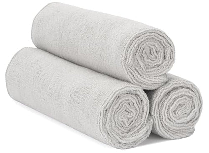 S&T INC. Microfiber Gym Towels, Yoga Towel for Home and Gym Bag, 16 Inch x 27 Inch, 3 Pack - color: Light Grey
