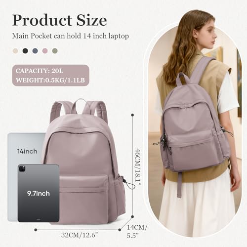 High School Bags Casual Daypack For Men Women Lightweight College Bookbag Waterproof Purple School Backpacks For Girls Boys Travel Laptop bag - color: A4-purple
