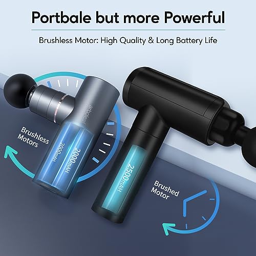 arboleaf Massage Gun Deep Tissue, Full-Metal Electric Portable Hand Held Massager Gun with Case for Back, Body Sore Muscles, Pain Relief, Office, Home, Athletes - color: Medium Gray