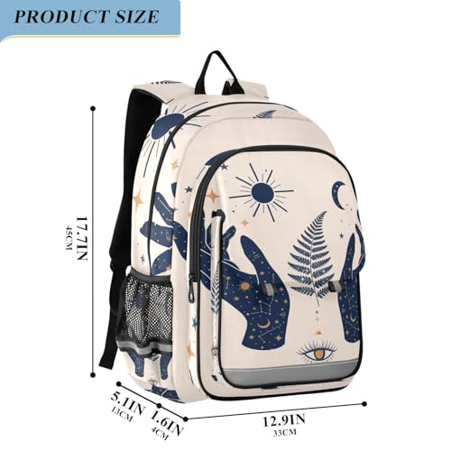 ALAZA Moon Sun Stars Witchy Laptop Backpack Purse for Women Men Travel Bag Casual Daypack with Compartment & Multiple Pockets - color: Witchy