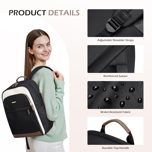 Laptop Backpack for Women Travel Carry On Bag Weekender Business Multilayer Personal Item Backpack,16 Inch,WBlack - color: C-wblack, size: 16 Inch