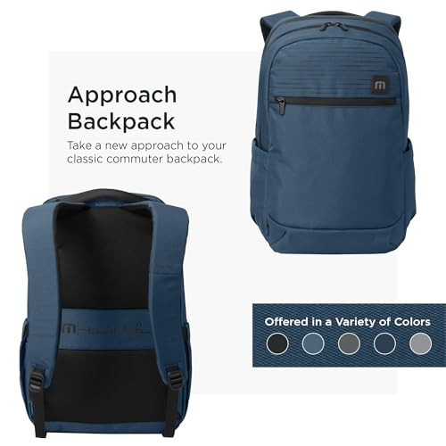 TravisMathew Approach Backpack with Laptop Sleeve, Water-Resistant Everyday Bag for Work, Travel & Hiking, Dusty Blue - color: Dusty Blue