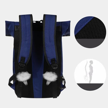 Outdoor Gym Backpack, Multifunction Large Capacity Lightweight for Fitness Travel Hiking, Nylon Daypack- Blue - color: Blue