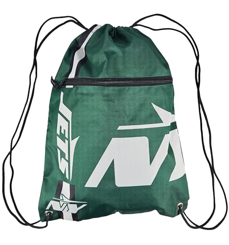 FOCO New York Jets NFL Drawstring Backpack with Zippered Pocket — Officially Licensed, Cordura Nylon - color: New York Jets