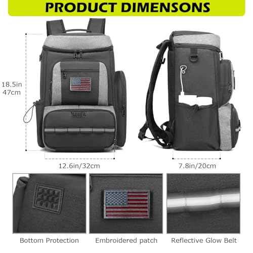 HAMBOLY Premium Pickleball Bag for Men & Women — Large Pickleball Backpack with Padded Paddle Pocket & Shoe Compartment, Tournament Ready with Insulated Cooler & Fence Hook - color: Dark Grey + Light Grey