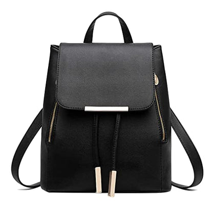 Pahajim Womens Trendy Backpack Purses PU Leather Travel Rucksack for Ladies Cute Daypacks Bags - color: Black