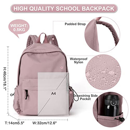 Purple School Backpack for Girls Water Resistant High School Book Bag Simple Backpack for Teens Boys Girls, Lightweight Simple Middle School Back Pack Daypack - color: Purple