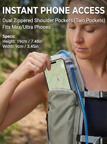 Hydration Hiking Backpack, Water Hiking Backpack, Hydration Backpack with 15l Water Bladder, Runinnng Backpack for Men Women for Cycling Campling - color: Light Gray