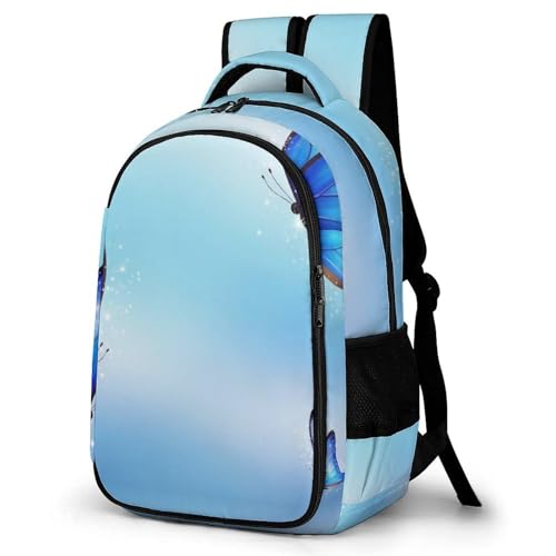 Business Anti Theft Laptop Backpack Sky Blue Butterfly, Waterproof Travel Computer Bag with Laptop Compartment Gifts for Men Women - color: Pattern (330)