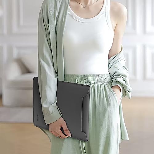 Laptop Sleeve Bag Compatible with MacBook 12 A1534/Air 11 13 M1 A2337/Pro 13 A2338, 11.6-12.3 Acer Chromebook/HP Stream/ASUS/Surface Pro 8/7/6/X/5/4/3, PU Bag with Small Case, Grey - color: Gray, size: 12-13.3 inch