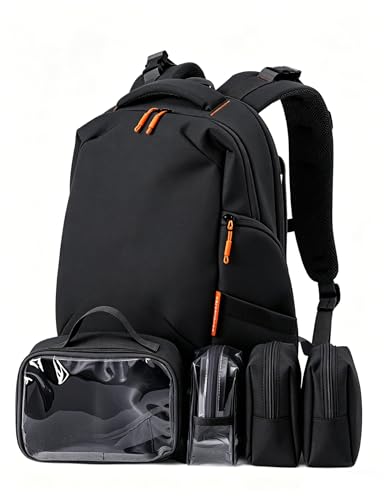 Babelio Grid Wizard Diaper Bag Backpack - Multi Function Waterproof Diaper Bag, Travel Essentials Baby Bag with 4 Individual Organizers, Insulated Bottle Holders, Baby Shower Gifts, Black - color: Black, size: Upgraded - 20L