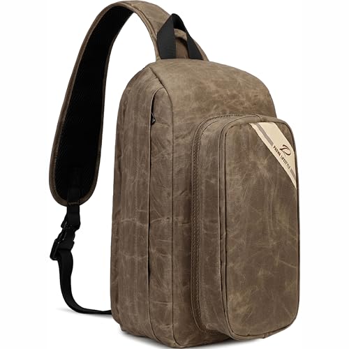 Padwa Lifestyle Dark Brown Crossbody Camera Bag - Waxed Memory Canvas Compact Camera Sling and Crossbody Bag with Fast Access,Versatile Lightweight Everyday Bag for Photographers Travel,Photography - color: Dark Brown