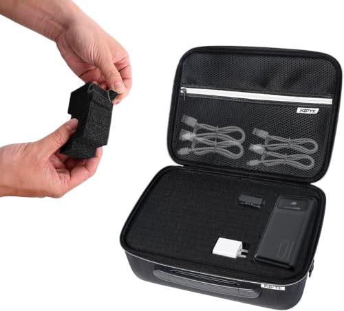 Electronics Organizer Travel Case,DIY Sponge Protection Electronic Organizer Travel Carrying Case Tech Accessories Hard Case Tech Pouch for Mouse Projector Charger Phone Earphone Hard Disk - size: 6.18in*4.37in*2.18in