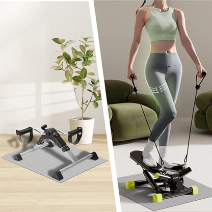 Double Non-Slip Workout Mat for Ellipse Leg Exerciser, Ellipse Machine Mat, Exercise Mat for Under Desk Ellipticals, Suitable for Electric Seated Foot Pedal Exerciser, 23.6" × 19.7" - size: 23.6"L x 23.6"W x 0.1"Th