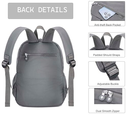 Hiking Waterproof 13" Laptop Backpack Purse for Women and Men,Travel Backpack - color: Dark Grey