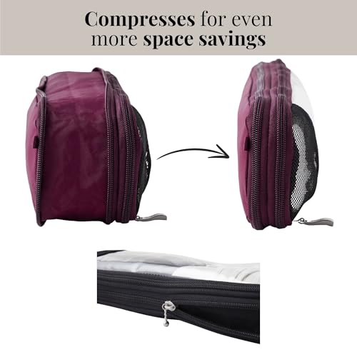 Baggallini Long Compression Cube - Lightweight Compression Packing Cube for Travel - color: Mulberry