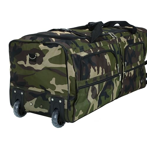 Rockland Rolling Duffel Bag, Black, 22" - color: CAMO, size: 22"