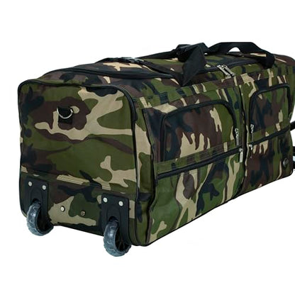 Rockland Rolling Duffel Bag, Black, 22" - color: CAMO, size: 30"