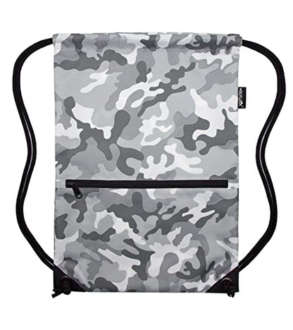 HOLYLUCK Drawstring Backpack Bag Sport Gym Sackpack - color: Grey Camo