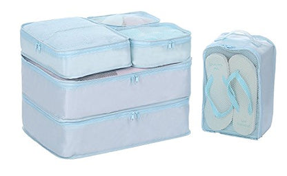 JJ POWER Travel Packing Cubes, Luggage Organizers with Shoe Bag - color: Blue