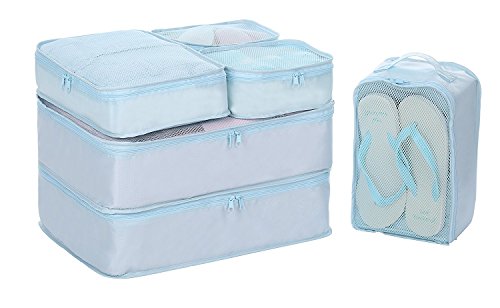 JJ POWER Travel Packing Cubes, Luggage Organizers with Shoe Bag - color: Blue