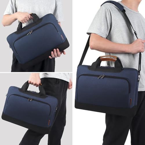 DOMISO 17-17.3 Inch Laptop Bag Business Briefcase Laptop Shoulder Bag for HP Pavilion 17/Dell Inspiron 17/Acer/ASUS, Blue - color: Blue, size: 17 - 17.3 Inch