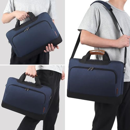 DOMISO 17-17.3 Inch Laptop Bag Business Briefcase Laptop Shoulder Bag for HP Pavilion 17/Dell Inspiron 17/Acer/ASUS, Blue - color: Blue, size: 17 - 17.3 Inch