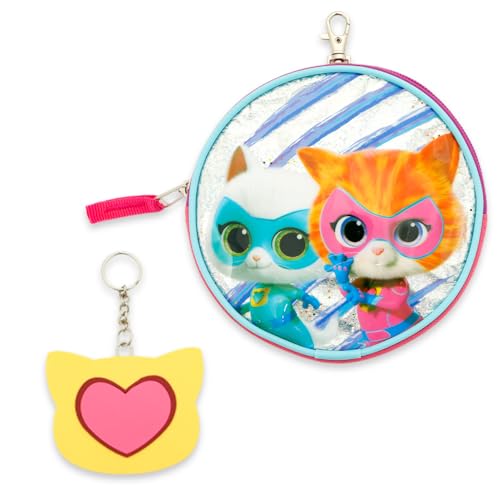 Super Kitties Backpack with Lunch Box for Girls + Accessories Bundle | 16" Large SuperKitties Bookbag, Insulated Lunch Bag Plus Water Bottle, Coin Pouch, More - Super Kitties School Supplies