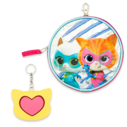 Super Kitties Backpack with Lunch Box for Girls + Accessories Bundle | 16" Large SuperKitties Bookbag, Insulated Lunch Bag Plus Water Bottle, Coin Pouch, More - Super Kitties School Supplies