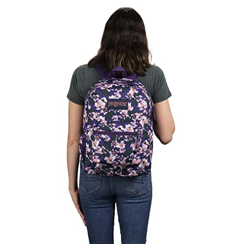 JanSport Cross Town Backpack 17" x 12.5" x 6" - Simple Bag for Everyone with 1 Main Compartment, Front Utility Pocket - Premium Class Accessories - Purple Petals - color: Purple Petals