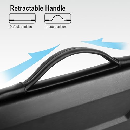 DOMISO 15.6-16 Inch Laptop Hard Case with Strap, Waterproof Shockproof Hard Shell Laptop Sleeve for Macbook Pro/Lenovo IdeaPad/HP ENVY/Dell XPS, Black - color: Black-with Strap, size: 15 - 15.6 Inch