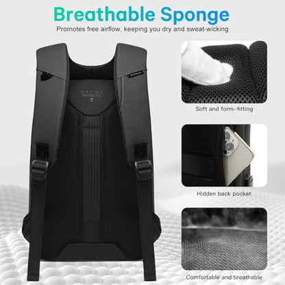 BANGE Anti-Theft Business Laptop Backpack, 15.6 Inch Lock Travel Backpack, Water-resistant Zippers with USB Charging Port, 16L Computer Bag for Men & Women