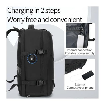 Large Capacity Dry and Wet Separation Backpack Multi-functional 40 * 20 * 25 Travel Waterproof Mommy Backpack(Black) - color: Black