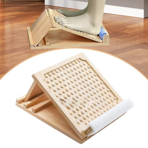 Menolana Slant Board Wooden Calf Stretcher Adjustable Foot Incline Board Leg Stretch Ankle Exercise Training Equipment with Anti Slip Design and Foldable