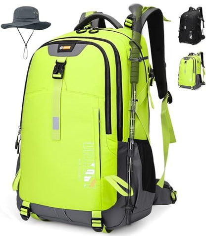 Hiking Backpack for Men Women, 50L Large Capacity Waterproof Mountaineering Backpack, Breathable Outdoor Daypack, Adjustable Trekking Rucksack for Camping Climbing Travel Climbing Travel - color: Green