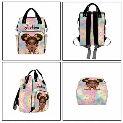 Custom Diaper Bag for Girls Personalized Diaper Bag Backpack &Insulated Water Bottle with Name Custom Monogram Baby Travel Bag Nursing Diaper Mommy Backpack with Adjustable Shoulder Straps Nappy Bag - color: Design 13