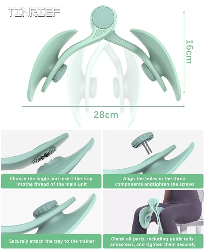 Pelvic Floor Exercise Device Available in 35 lb and 49 lb Resistance, Kegel and Inner Thigh Muscle Trainer, Home Workout Equipment for Postpartum Recovery, Women and Men, with Band - color: Light Green