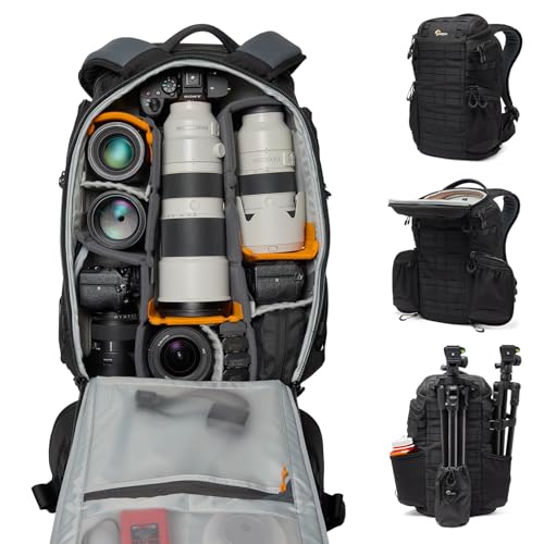 Lowepro ProTactic BP 450 AW III Camera Backpack, 4-point Access, Professional Camera Bag, DSLR/Drones/Mirrorless, Up to 16" Laptop, Rain Cover, for Photographer,Videographer, Volume 28L - style: Bp 450 Aw III - New