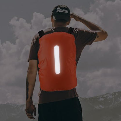 M METERXITY 2 Pack Backpack Rain Cover - Waterproof Lightweight Cover with Vertical Reflective Strap, Apply to Cycling/Hiking/Mountain Climbing (15-25L, XS, Orange)