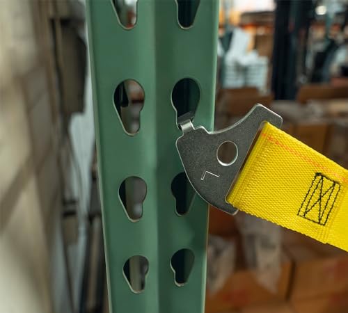 Mytee Products 2" x 98.5" Pallet Rack Safety Straps - 2400 lbs Breaking Strength - Yellow Polyester - Fits 8 ft Pallet Bay - color: 1 - Pack, size: 98 Inch