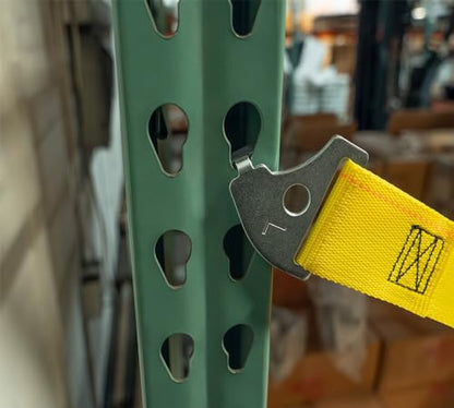 Mytee Products 2" x 98.5" Pallet Rack Safety Straps - 2400 lbs Breaking Strength - Yellow Polyester - Fits 8 ft Pallet Bay - color: 1 - Pack, size: 98 Inch