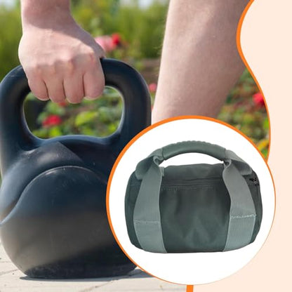 Kettlebell Sandbag Bag Only with Handle - Sand Weights Bag for Functional Fitness, Boxing, Bodybuilding (Sand Not Included) - color: Gray