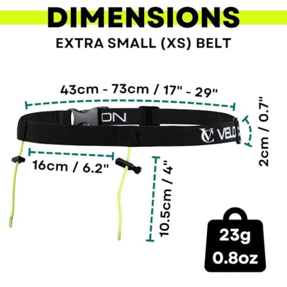 VeloChampion Lightweight Running Belt Waist Pack for Men Women - Elasticated Stretch Fit Race Number Holder - No Pins - 3 Sizes - Run. Triathlon. Cycle. Marathon. Jogging (1, X-Small) - size: X-Small