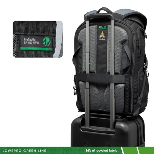 Lowepro ProTactic BP 450 AW III Camera Backpack, 4-point Access, Professional Camera Bag, DSLR/Drones/Mirrorless, Up to 16" Laptop, Rain Cover, for Photographer,Videographer, Volume 28L - style: Bp 450 Aw III - New