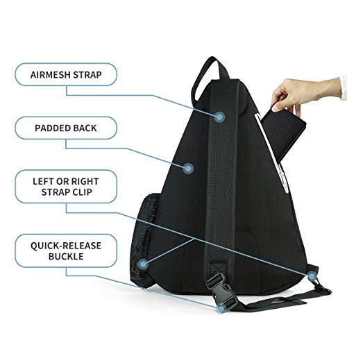 Mangrove Pickleball Bag, Men's & Women's Pickleball Backpack, Adjustable Sling Bag w/Fence Hook/Large Capacity/Safety Pocket - color: Black